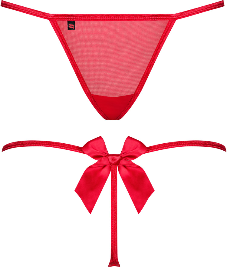 Уникальный тедди красного цвета  с бантиком на трусиках Giftella Obsessive, S/M 06213 - Obsessive - Эротические боди - Купить