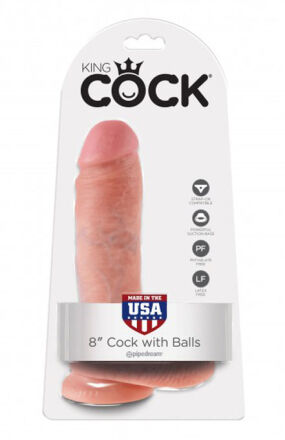 King Cock 8" Cock with Balls Flesh