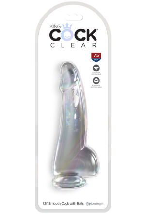 King Cock Transparentne Dildo Clear 7,5" with Balls