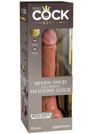 King Cock Silikonowe dildo Elite 7" Dual Density Silicone Cock Tan