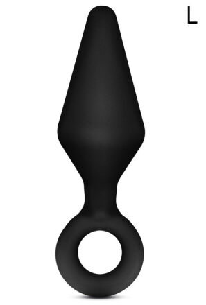 BLUSH ANAL ADVENTURES PLATINUM SILICONE LOOP PLUG LARGE BLACK