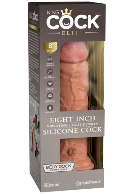 Wibrujące dildo Pipedream King Cock Elite Silicone Dual Density Cock 8