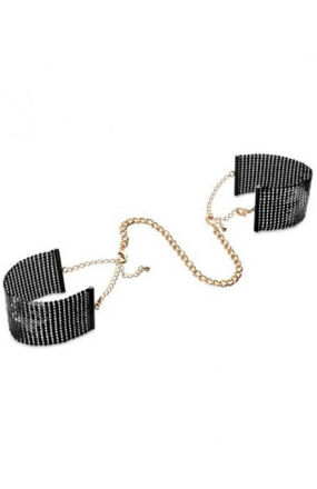 Kajdanki z metalowych płytek Bijoux Indiscrets Desir Metallique Black Metallic Mesh Handcuffs