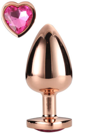 DREAMTOYS KOREK ANALNY GLEAMING LOVE ROSE GOLD PLUG MEDIUM