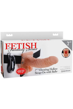 Pipedream Fetish Fantasy Series 7" Vibrating Hollow Strap-On with Balls Light