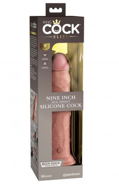 Miękkie silikonowe dildo z twardszym rdzeniem King Cock 9 Inch Dual Density Silicone Cock Light