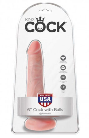 King Cock 6" Cock with Balls Flesh