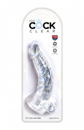 King Cock 7,5 Inch Cock with Balls Transparant