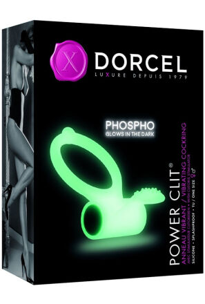 Fluorescencyjny wibrujący pierścień erekcyjny Dorcel Power Clit Phospho