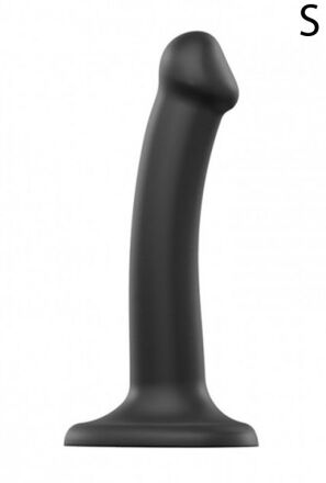 Silicone Bendable Dildo Double Density Black S