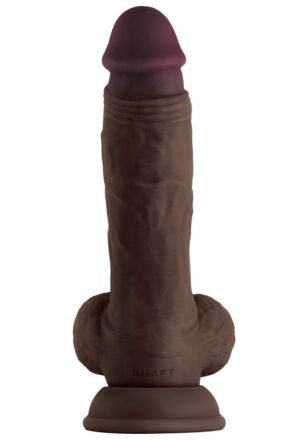 Shaft Silikonowe Dildo Model A 8.5 Inch Dong with Balls Mahogany