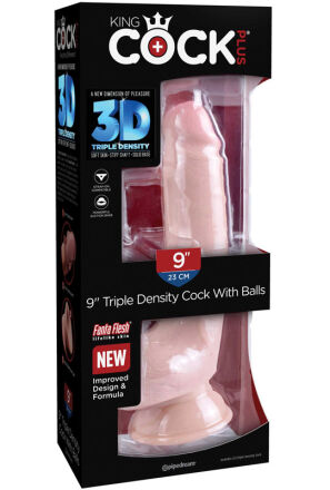 King Cock Dildo Plus 9" Triple Density Cock with Balls Light