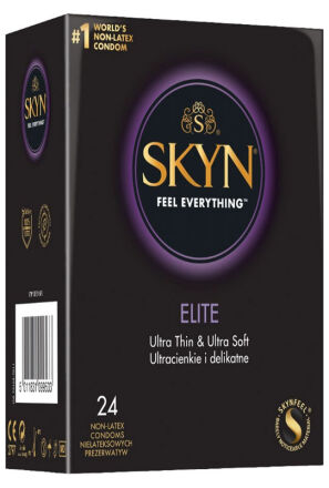 Ultracieńkie i delikatne prezerwatywy nielateksowe Unimil Skyn Elite 24 sztuki