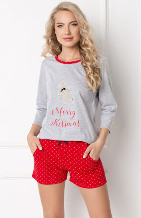 Cookie Short Piżama Grey-Red