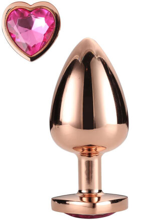 DREAMTOYS KOREK ANALNY GLEAMING LOVE ROSE GOLD PLUG SMALL