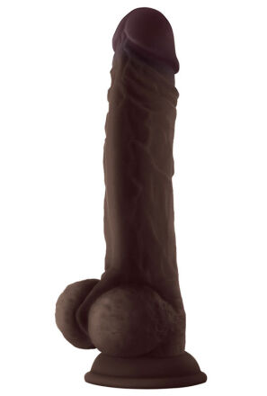 Shaft Silikonowe Dildo Model A 10.5 Inch Dong with Balls Mahogany