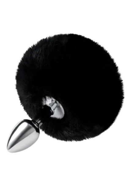 Whipsmart 3-Calowa Metalowa Wtyczka Fluffy Bunny black Tail