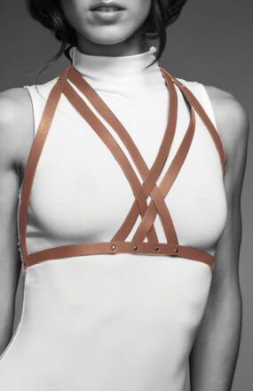 Bijoux Indiscrets - MAZE Halter Bra Harness Brown