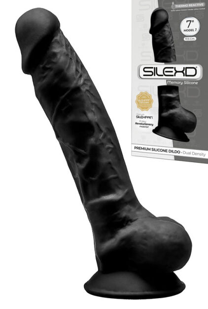 Silexd Silikonowe Dildo Model 1 18 cm Black