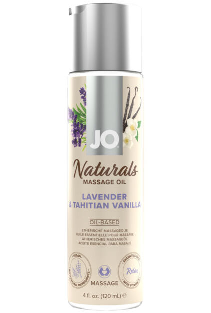 Naturalny olejek do masażu o zapachu lawendy i wanilii System JO Naturals Massage Oil Lavender & Tahitian Vanilla 120 ml