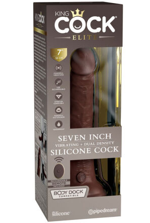 King Cock Elite 7" Dual Density Vibrating Silicone Cock w/ Remote