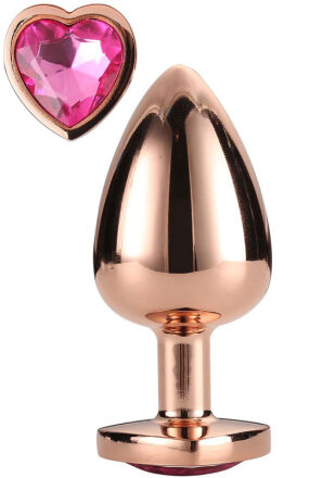 DREAMTOYS KOREK ANALNY GLEAMING LOVE ROSE GOLD PLUG LARGE