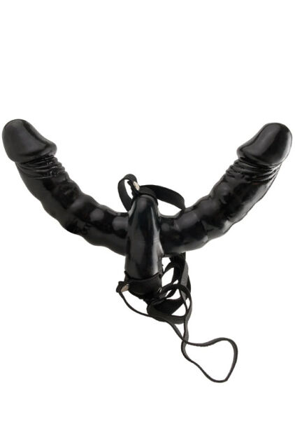 Pipedream Fetish Fantasy Series Vibrating Double Delight Strap-On Black