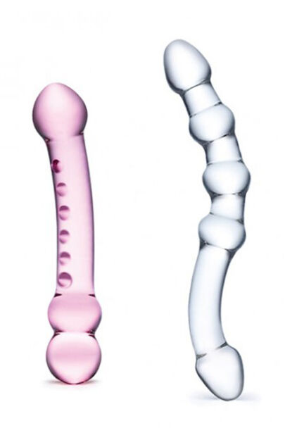 Zestaw dwóch szklanych dild Glas Pleasure Set Double Pleasure Glass Dildo Set