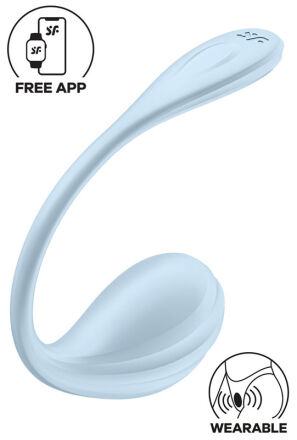 Satisfyer Smooth Petal Connect App - wibrator dla par - jasnoniebieski