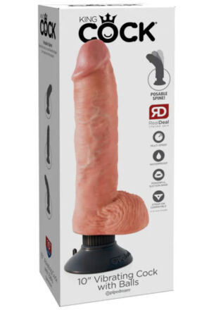 Wibrujące Dildo King Cock with Bals Pipedream 10 Light