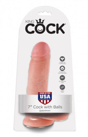 King Cock 7" Cock with Balls Flesh