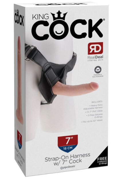 Dildo na uprzęży King Cock Strap on Harness Pipedream 7 Light