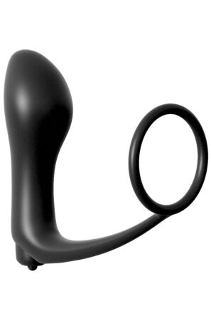 Wibrujący korek analny z pierścieniem Pipedream Ass-Gasm® Cock Ring Vibrating Plug