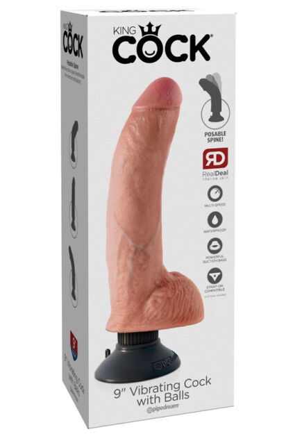 Wibrujące Dildo King Cock with Bals Pipedream 9 Light