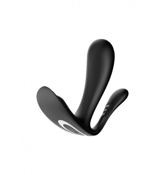 Korek z dwoma wypustkami sterowany aplikacją Satisfyer Top Secret+ Connect App Black