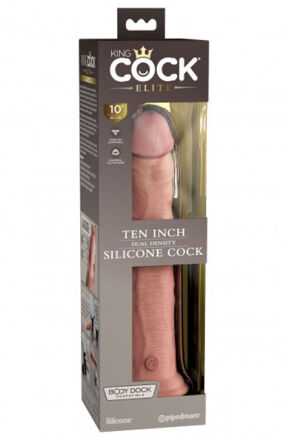 Miękkie silikonowe dildo z twardszym rdzeniem King Cock 10 Inch Dual Density Silicone Cock Light