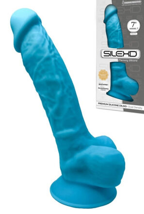 Silexd Silikonowe Dildo Model 1 18 cm Blue