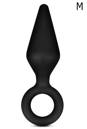 BLUSH ANAL ADVENTURES PLATINUM SILICONE LOOP PLUG MEDIUM BLACK