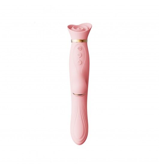 Rozgrzewający się wibrator z główką w kształcie róży Zalo Rose Vibrator Strawberry Pink