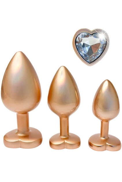 DREAMTOYS ZESTAW KORKÓW GLEAMING LOVE PEARL GOLD PLUG SET